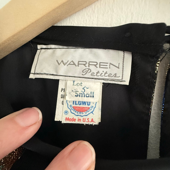 Vintage Glitter Blouse | Sparkly Party Top | Size Small Petite - Picture 5 of 11